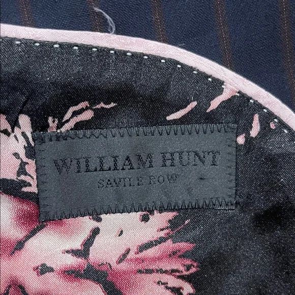 William Hunt SAVILE Row Men's Navy Pinstripe Blazer